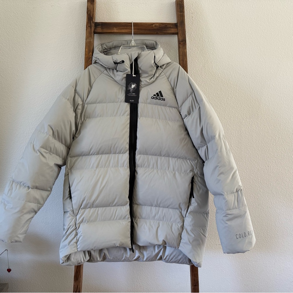 Adidas Gray Women’s Down Puffer 3 in 1 Jacket